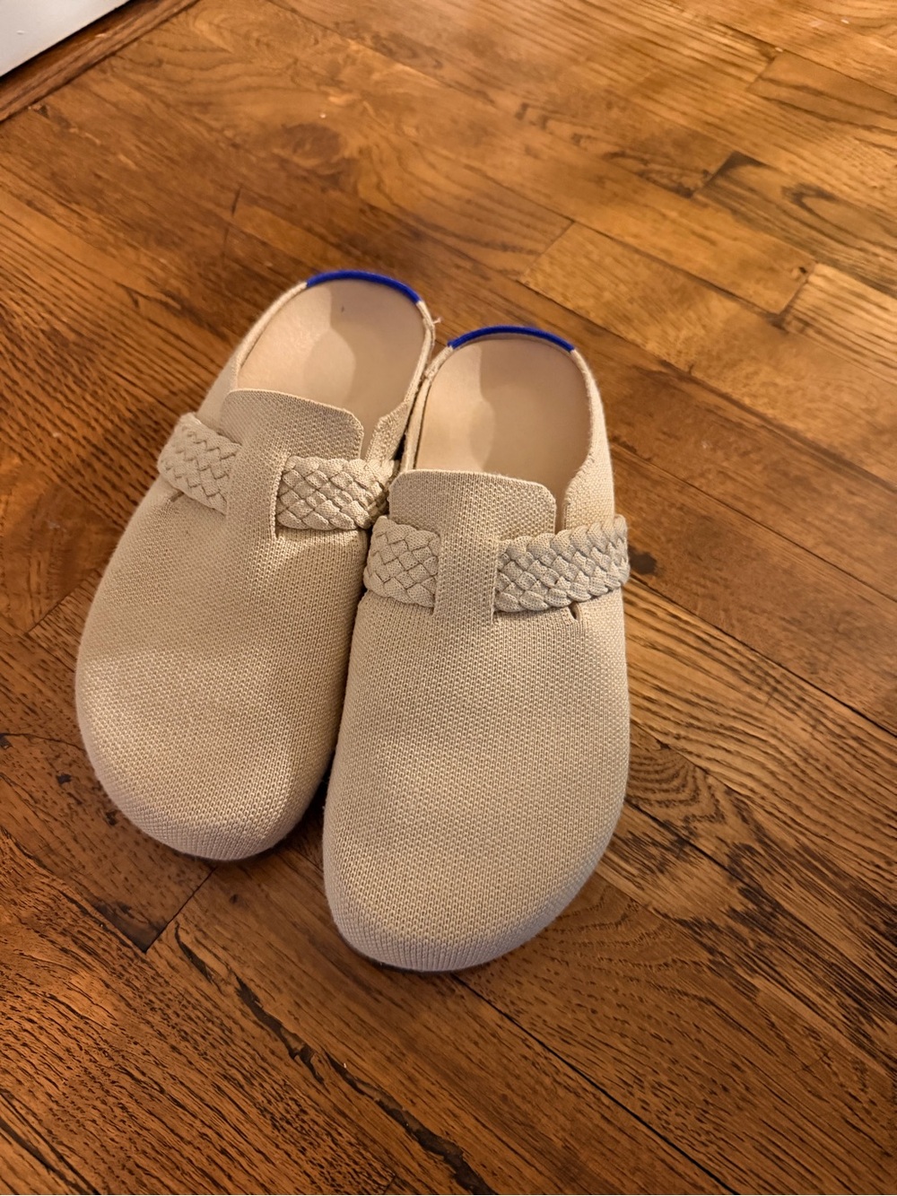 Rothy's Cream Braided-Band Slip-On Mules